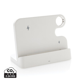 Joltz dual 15W-Ladegerät aus RCS rec. ABS mit iWatch-Slot weiß bedrucken, Art.-Nr. P308.6103