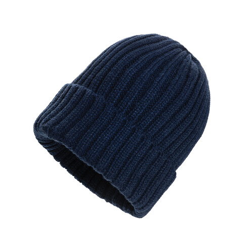 Kennedi AWARE™ Polylana® Beanie navy blau bedrucken, Art.-Nr. P453.3825