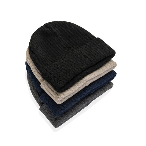 Pryor AWARE™ Polylana® Beanie mit Bündchen anthrazit bedrucken, Art.-Nr. P453.4902