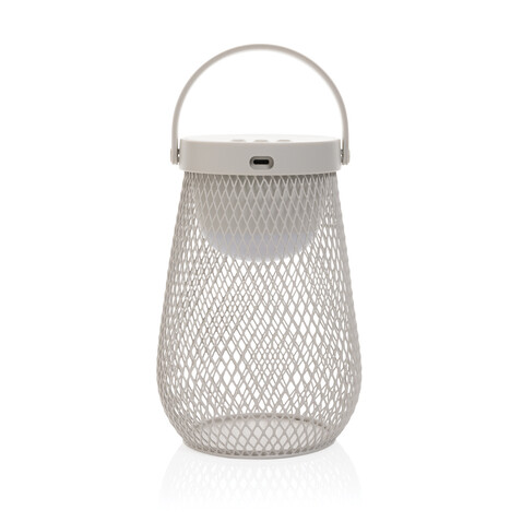 Aurora USB-Tischlampe aus RCS recyceltem ABS grau bedrucken, Art.-Nr. P513.7502