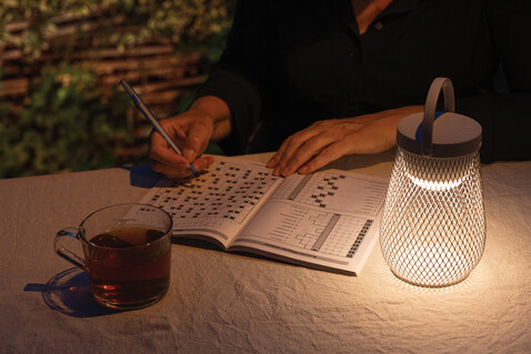 Aurora USB-Tischlampe aus RCS recyceltem ABS grau bedrucken, Art.-Nr. P513.7502
