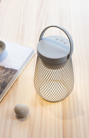 Aurora USB-Tischlampe aus RCS recyceltem ABS grau bedrucken, Art.-Nr. P513.7502