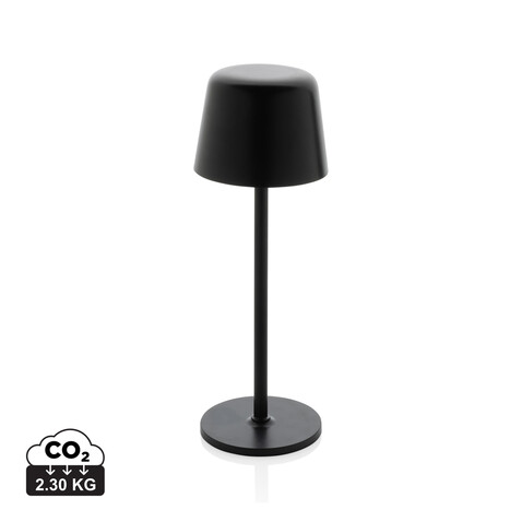 Zenic USB Tischleuchte aus RCS recyceltem Kunststoff schwarz bedrucken, Art.-Nr. P513.9701