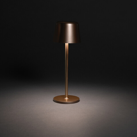 Zenic USB Tischleuchte aus RCS recyceltem Kunststoff Bronze bedrucken, Art.-Nr. P513.9732