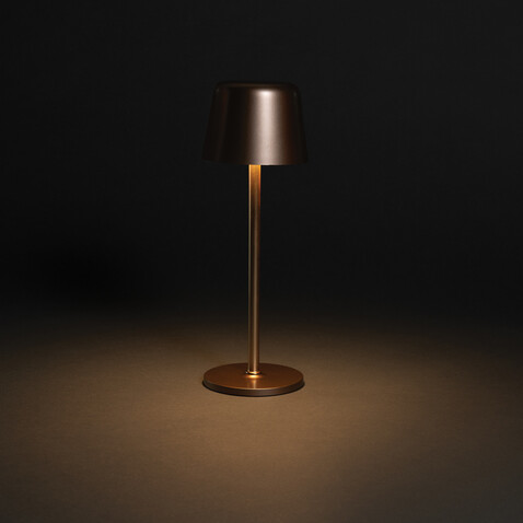 Zenic USB Tischleuchte aus RCS recyceltem Kunststoff Bronze bedrucken, Art.-Nr. P513.9732