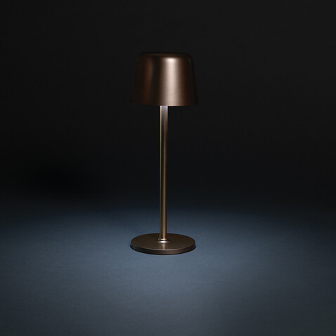 Zenic USB Tischleuchte aus RCS recyceltem Kunststoff Bronze bedrucken, Art.-Nr. P513.9732