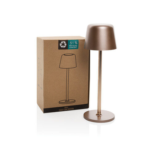 Zenic USB Tischleuchte aus RCS recyceltem Kunststoff Bronze bedrucken, Art.-Nr. P513.9732