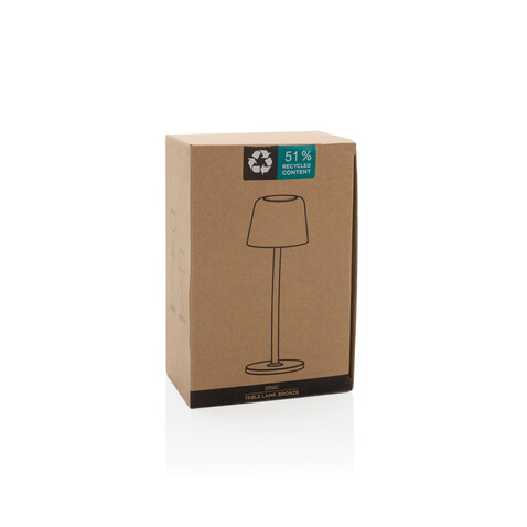 Zenic USB Tischleuchte aus RCS recyceltem Kunststoff Bronze bedrucken, Art.-Nr. P513.9732