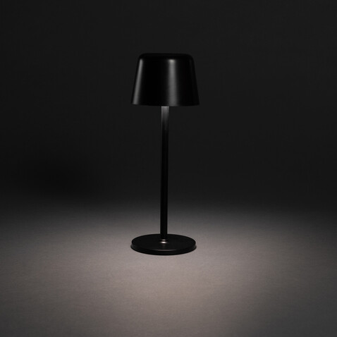Zenic USB Tischleuchte aus RCS recyceltem Kunststoff schwarz bedrucken, Art.-Nr. P513.9701