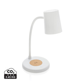 Zenara 15W Schreibtischlampe aus RCS rec. Plastik & Kork weiß bedrucken, Art.-Nr. P514.0303 Zenara 15W Schreibtischlampe aus RCS rec. Plastik & Kork weiß bedrucken, Art.-Nr. P514.0303