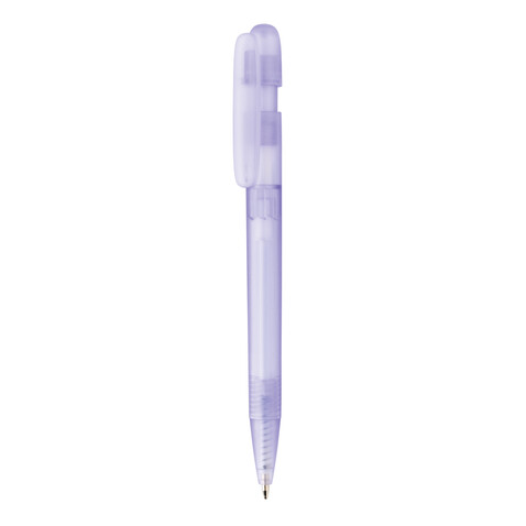 Devin transparenter Stift aus GRS zertifiziertem rABS lila bedrucken, Art.-Nr. P611.2630