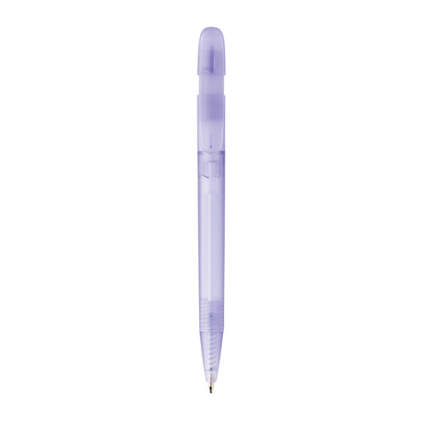 Devin transparenter Stift aus GRS zertifiziertem rABS lila bedrucken, Art.-Nr. P611.2630