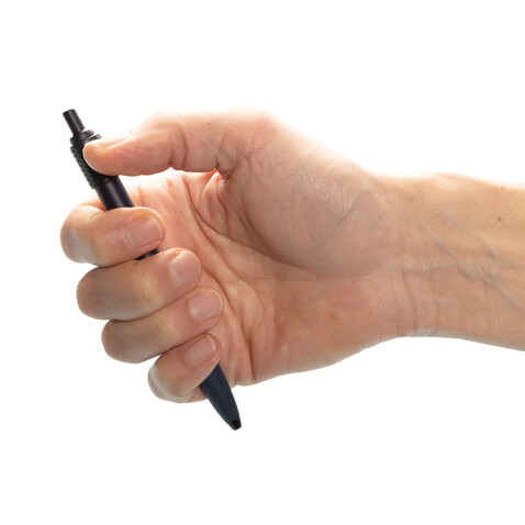 Quill-Anti-Stress-Stift aus GRS rec. rABS navy blau bedrucken, Art.-Nr. P611.2925