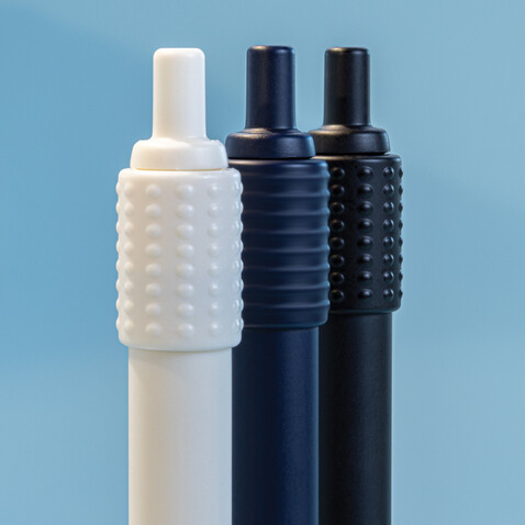 Quill-Anti-Stress-Stift aus GRS rec. rABS navy blau bedrucken, Art.-Nr. P611.2925