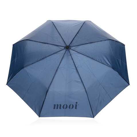 Yara 21“ AWARE™ rPET Regenschirm mit Karabiner navy blau bedrucken, Art.-Nr. P850.7125