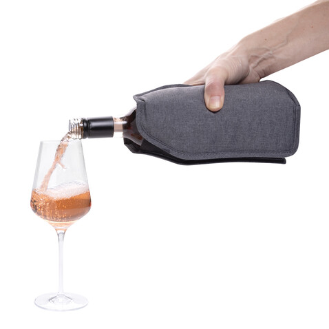 Vino AWARE™ rPET Weinkühler-Sleeve grau bedrucken, Art.-Nr. P915.0102