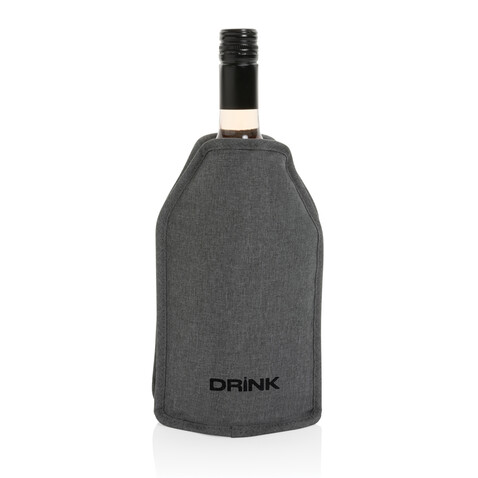 Vino AWARE™ rPET Weinkühler-Sleeve grau bedrucken, Art.-Nr. P915.0102