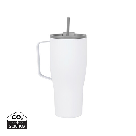 VINGA Eos Voyager 800ml Flasche aus RCS rec. Stainless-Steel weiß, grau bedrucken, Art.-Nr. V4320403