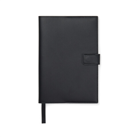 VINGA Timo Notizbuch aus RCS recyceltem rPET schwarz bedrucken, Art.-Nr. V7730001