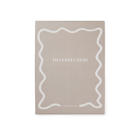 VINGA Thankfulness GRS-recyceltes Papierjournal beige bedrucken, Art.-Nr. V7730319