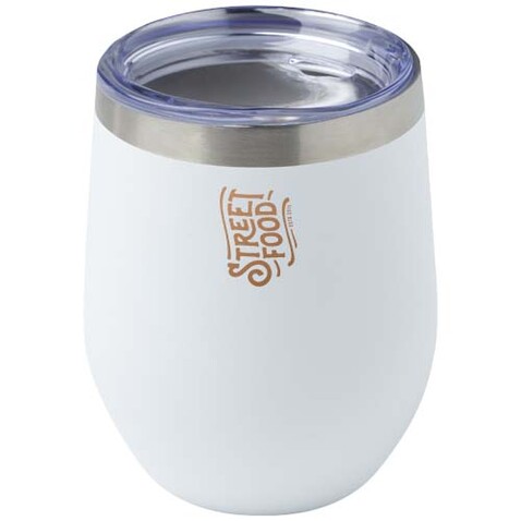 Corzo 350 ml RCS-zertifizierter Kupfer-Vakuum Isolierbecher aus recyceltem Edelstahl, weiss bedrucken, Art.-Nr. 10079901