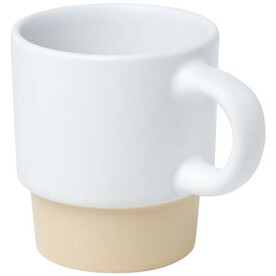 Olympia 130 ml stapelbarer Expresso Becher mit Tonboden, weiss bedrucken, Art.-Nr. 10080501