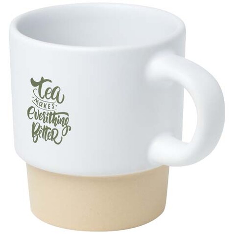 Olympia 130 ml stapelbarer Expresso Becher mit Tonboden, weiss bedrucken, Art.-Nr. 10080501