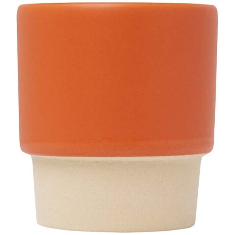 Olympia 130 ml stapelbarer Expresso Becher mit Tonboden, orange bedrucken, Art.-Nr. 10080531