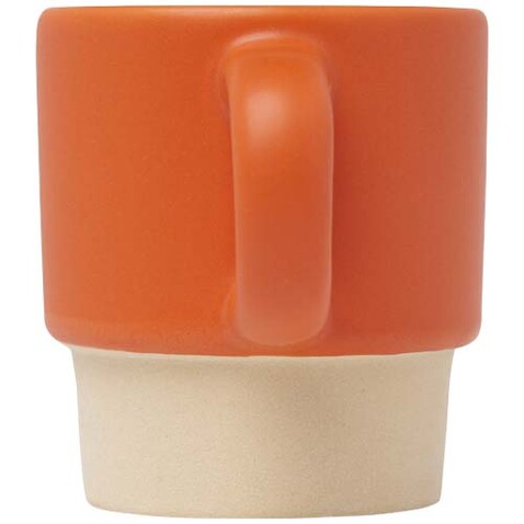 Olympia 130 ml stapelbarer Expresso Becher mit Tonboden, orange bedrucken, Art.-Nr. 10080531