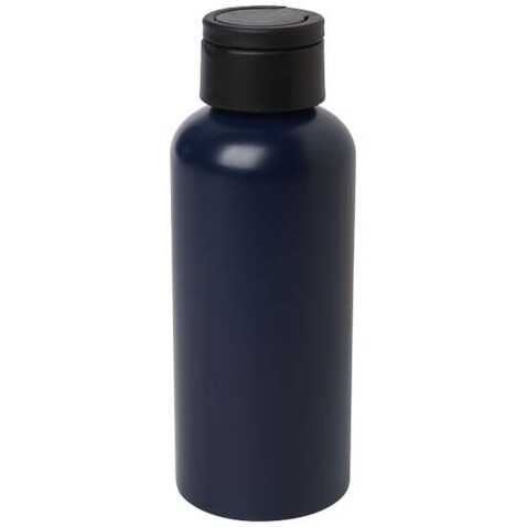 Trinity 600 ml RCS-zertifizierte Wasserflasche aus recyceltem Aluminium mit RPET-Deckel, Navy Blue bedrucken, Art.-Nr. 10081555