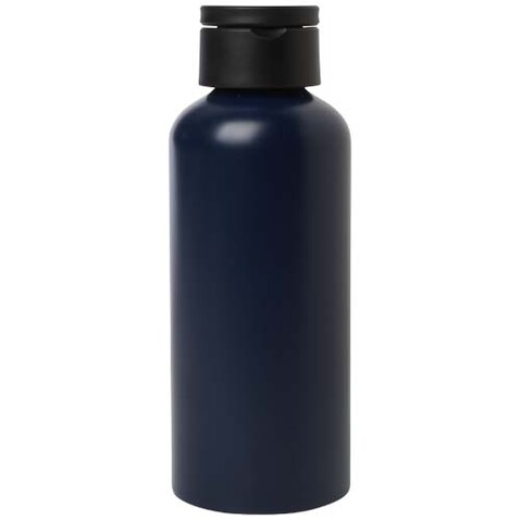 Trinity 600 ml RCS-zertifizierte Wasserflasche aus recyceltem Aluminium mit RPET-Deckel, Navy Blue bedrucken, Art.-Nr. 10081555