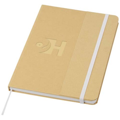 Nelida A5 Hardcover Notizbuch aus recyceltem Karton, weiss bedrucken, Art.-Nr. 10790301