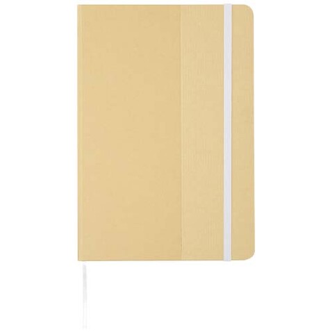 Nelida A5 Hardcover Notizbuch aus recyceltem Karton, weiss bedrucken, Art.-Nr. 10790301