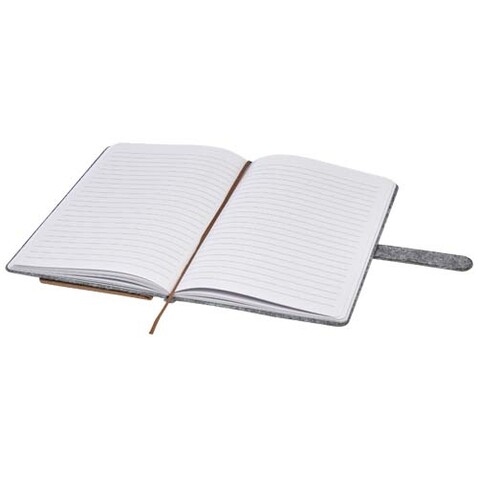 Viviana A5 Notizbuch aus recyceltem Filz und Kork, natur bedrucken, Art.-Nr. 10790706