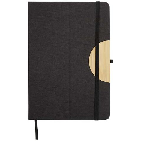 Laura A5 Hardcover Notizbuch und Kugelschreiber Set (schwarze Mine), schwarz bedrucken, Art.-Nr. 10791190