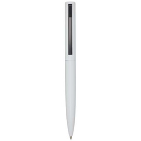 Juana Kugelschreiber aus recyceltem Aluminium (schwarze Mine), weiss bedrucken, Art.-Nr. 10791601