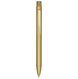 Beatriz Kugelschreiber aus recyceltem Messing (schwarze Mine), gold bedrucken, Art.-Nr. 10791814