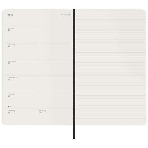 Moleskine Softcover 12 Monate Wochenkalender L – Deutsch, schwarz bedrucken, Art.-Nr. 10795990