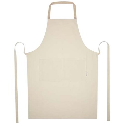 Nia 200 g/m² Schürze aus recycelter Baumwolle, Oatmeal bedrucken, Art.-Nr. 11332507