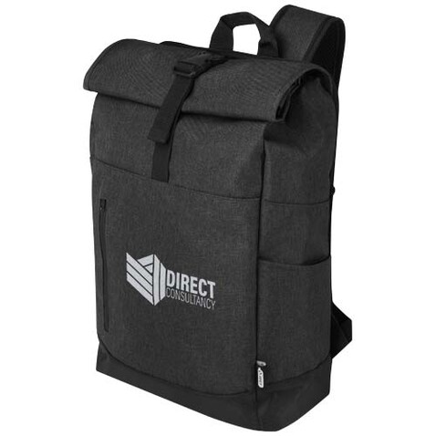 Hoss 15,6&quot; GRS recycelter Rolltop Laptop-Rucksack 12L, Heather Charcoal bedrucken, Art.-Nr. 12054884