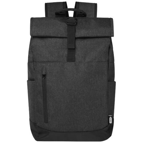 Hoss 15,6&quot; GRS recycelter Rolltop Laptop-Rucksack 12L, Heather Charcoal bedrucken, Art.-Nr. 12054884