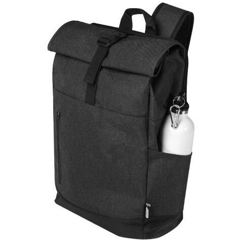 Hoss 15,6&quot; GRS recycelter Rolltop Laptop-Rucksack 12L, Heather Charcoal bedrucken, Art.-Nr. 12054884