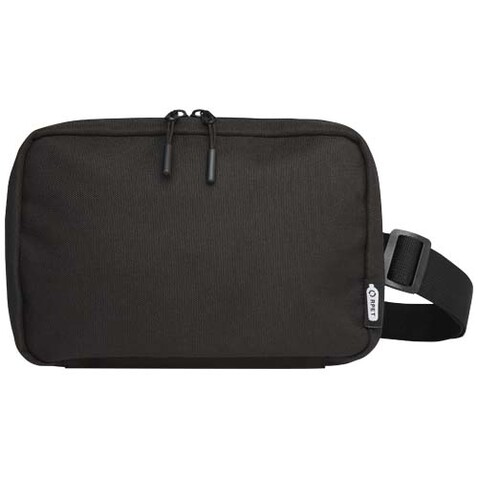Roam GRS recycelte modulare Kulturtasche, schwarz bedrucken, Art.-Nr. 12071690