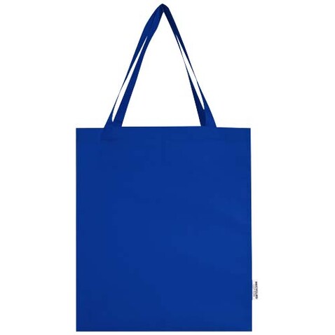 Madras 140 g/m² Baumwoll Tragetasche mit Seitenfalten aus GRS recycelter Baumwolle, royalblau bedrucken, Art.-Nr. 12073353