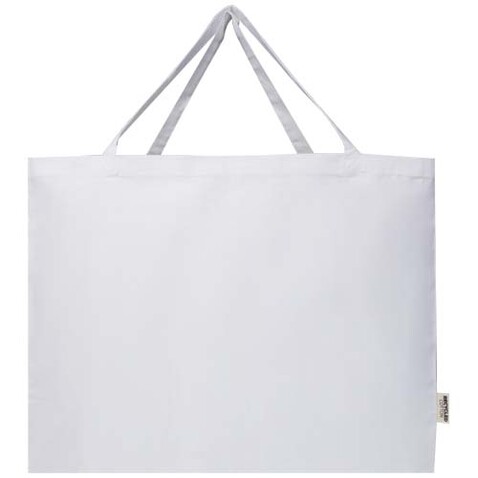 Odessa 220 g/m² Baumwoll Tragetasche aus GRS recycelter Baumwolle 40L, weiss bedrucken, Art.-Nr. 12073401