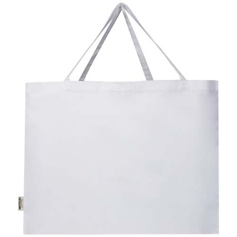 Odessa 220 g/m² Baumwoll Tragetasche aus GRS recycelter Baumwolle 40L, weiss bedrucken, Art.-Nr. 12073401