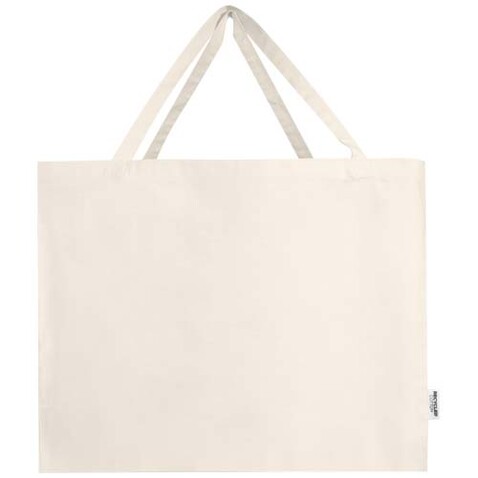 Odessa 220 g/m² Baumwoll Tragetasche aus GRS recycelter Baumwolle 40L, natur bedrucken, Art.-Nr. 12073406