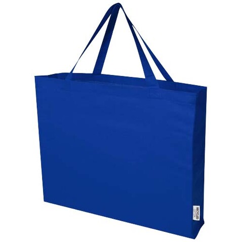 Odessa 220 g/m² Baumwoll Tragetasche aus GRS recycelter Baumwolle 40L, royalblau bedrucken, Art.-Nr. 12073453