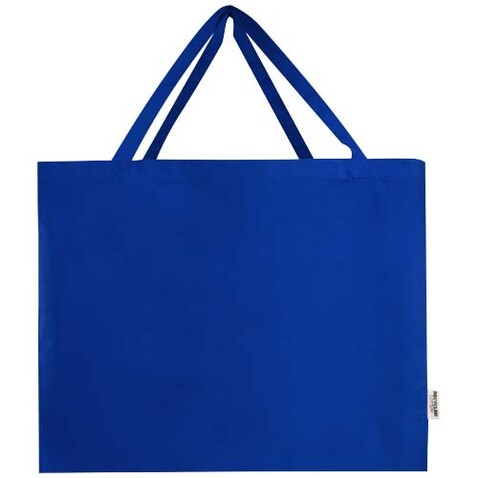 Odessa 220 g/m² Baumwoll Tragetasche aus GRS recycelter Baumwolle 40L, royalblau bedrucken, Art.-Nr. 12073453