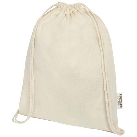 Oregon 140 g/m² Turnbeutel aus GRS recycelter Baumwolle, natur bedrucken, Art.-Nr. 12073506